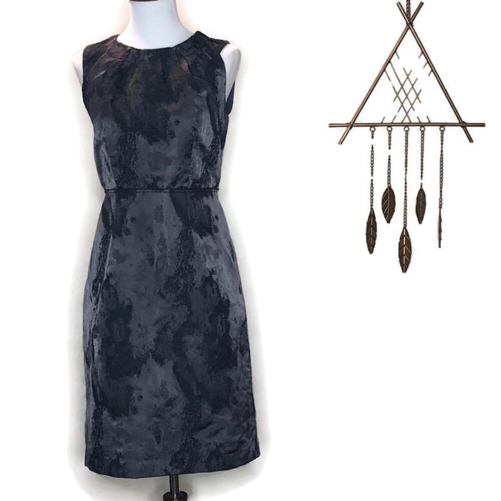 Ann Taylor LOFT Slate Gray Metallic Dress Size 0